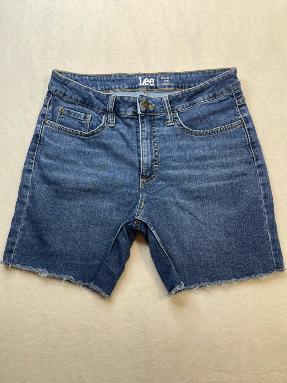 LEE REG FIT MIDRISE Blue Denim Cutoff Shorts WOMENS SIZE 8